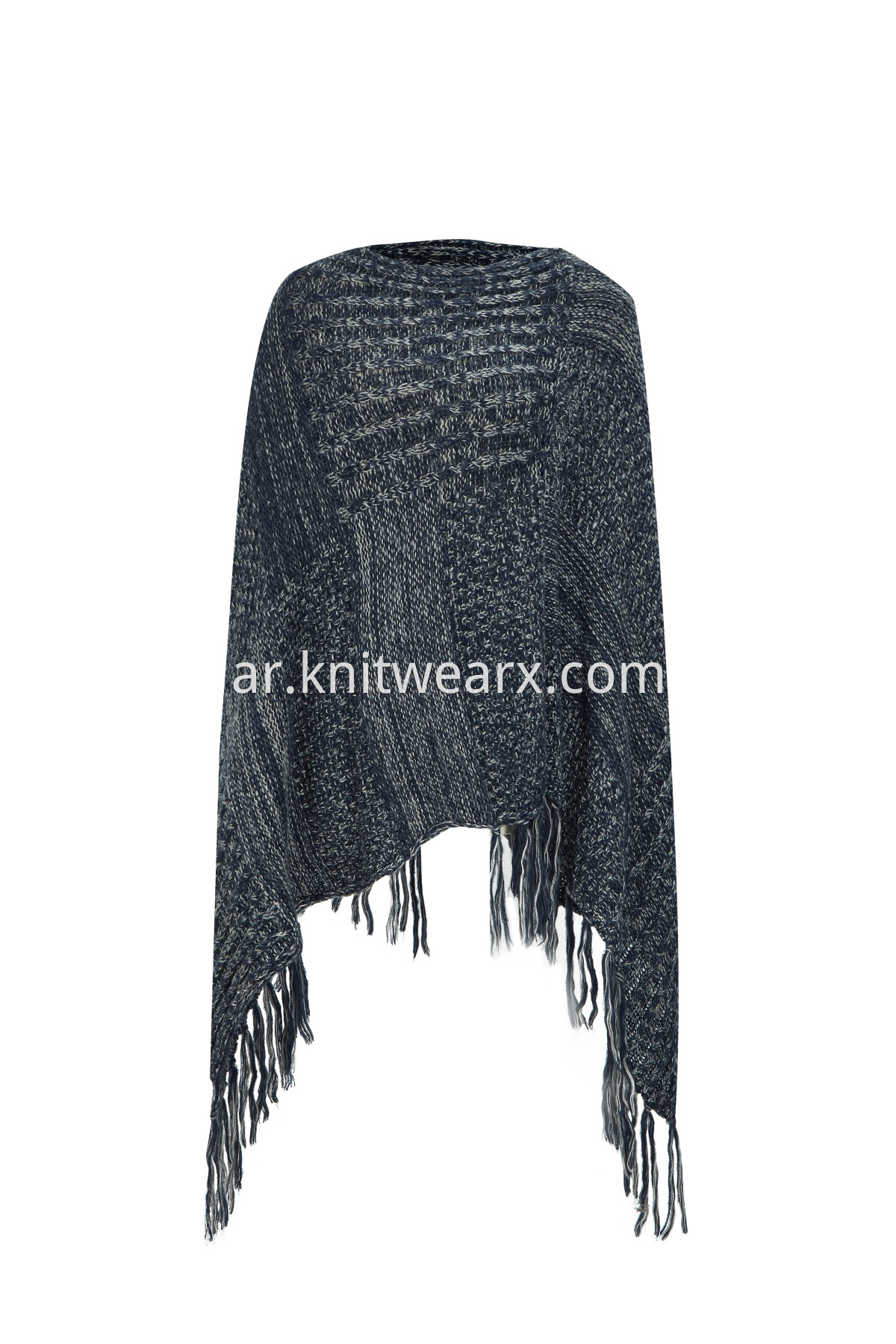 Women's Bohemian Shawl Poncho V-neck Knitted Sweater Cape